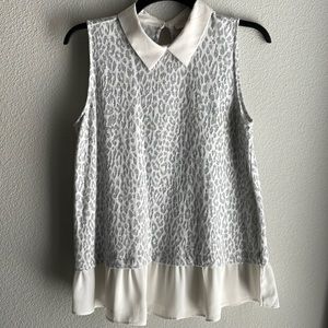 LOFT Print Collar Sweater